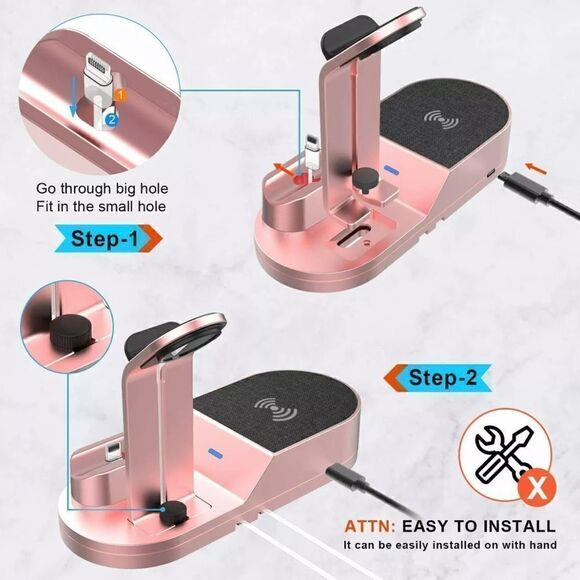 3 IN 1 Qi Wireless Charger Charging Dock Stand For Apple Watch iPhone Air Pods - Picture 9 of 9